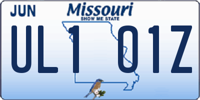 MO license plate UL1O1Z