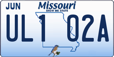 MO license plate UL1O2A