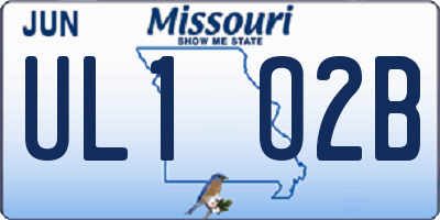 MO license plate UL1O2B