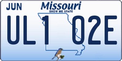 MO license plate UL1O2E