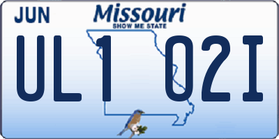MO license plate UL1O2I