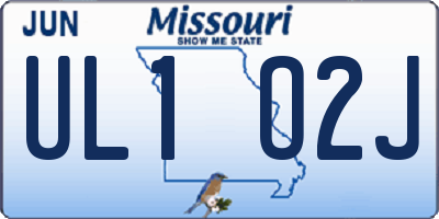MO license plate UL1O2J