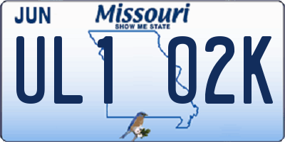 MO license plate UL1O2K