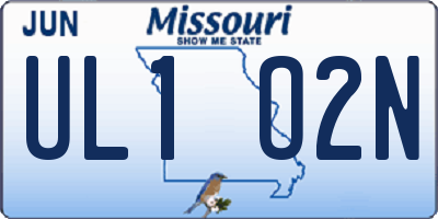 MO license plate UL1O2N