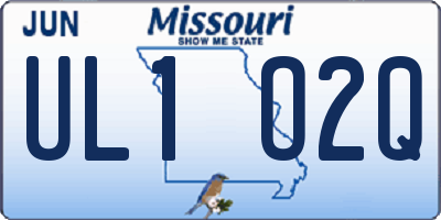 MO license plate UL1O2Q