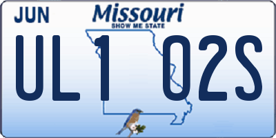 MO license plate UL1O2S