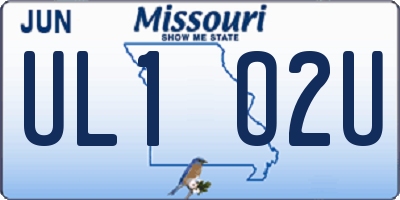 MO license plate UL1O2U
