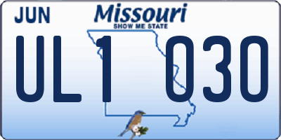 MO license plate UL1O3O