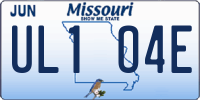 MO license plate UL1O4E