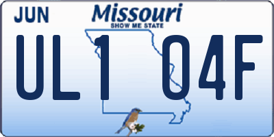 MO license plate UL1O4F