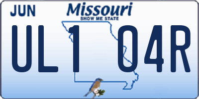 MO license plate UL1O4R