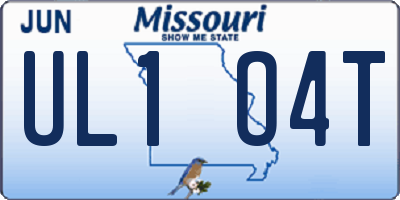 MO license plate UL1O4T