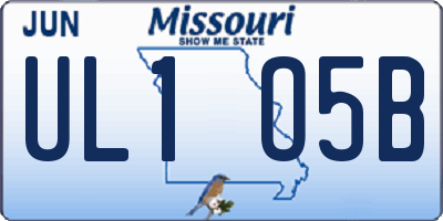 MO license plate UL1O5B