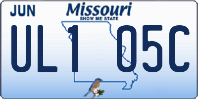MO license plate UL1O5C