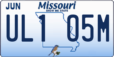 MO license plate UL1O5M