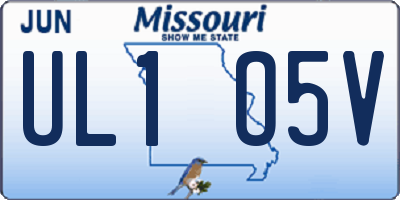 MO license plate UL1O5V