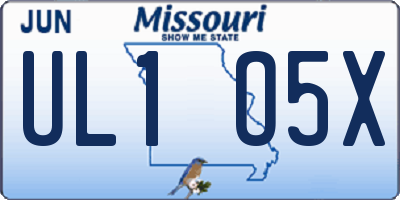 MO license plate UL1O5X
