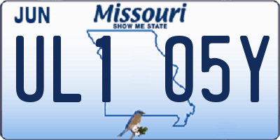 MO license plate UL1O5Y