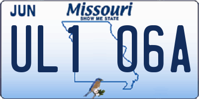 MO license plate UL1O6A