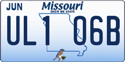MO license plate UL1O6B