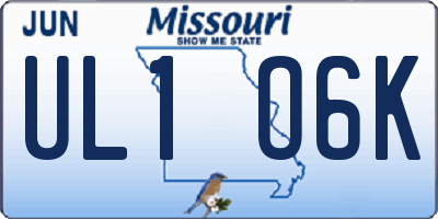 MO license plate UL1O6K