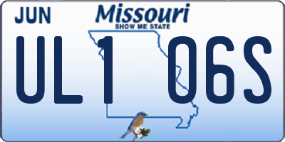 MO license plate UL1O6S