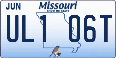 MO license plate UL1O6T