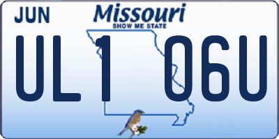 MO license plate UL1O6U