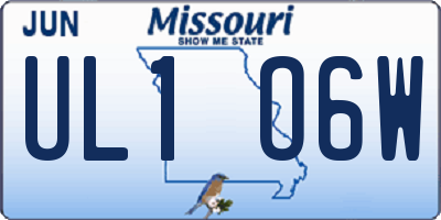 MO license plate UL1O6W