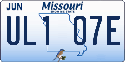 MO license plate UL1O7E