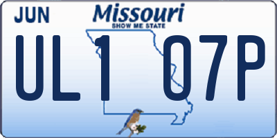 MO license plate UL1O7P
