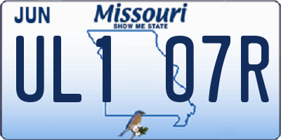 MO license plate UL1O7R