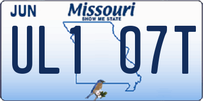 MO license plate UL1O7T
