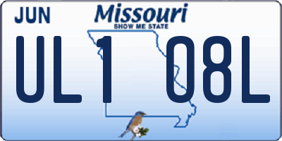 MO license plate UL1O8L