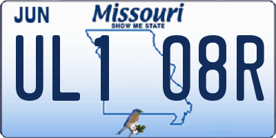 MO license plate UL1O8R
