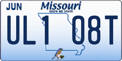 MO license plate UL1O8T