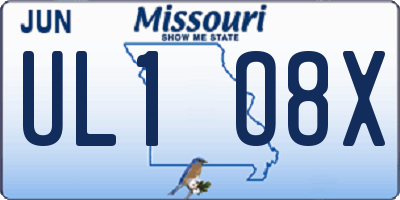 MO license plate UL1O8X