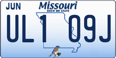 MO license plate UL1O9J