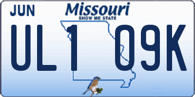 MO license plate UL1O9K