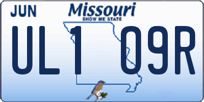MO license plate UL1O9R