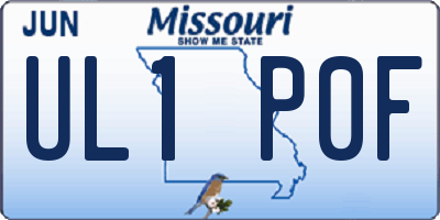 MO license plate UL1P0F