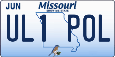 MO license plate UL1P0L