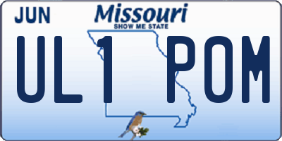 MO license plate UL1P0M