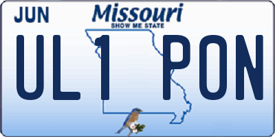 MO license plate UL1P0N