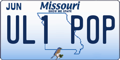 MO license plate UL1P0P