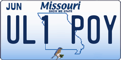 MO license plate UL1P0Y