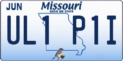 MO license plate UL1P1I