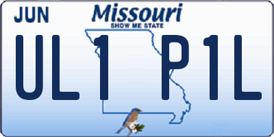 MO license plate UL1P1L