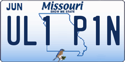 MO license plate UL1P1N