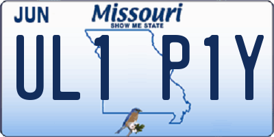 MO license plate UL1P1Y